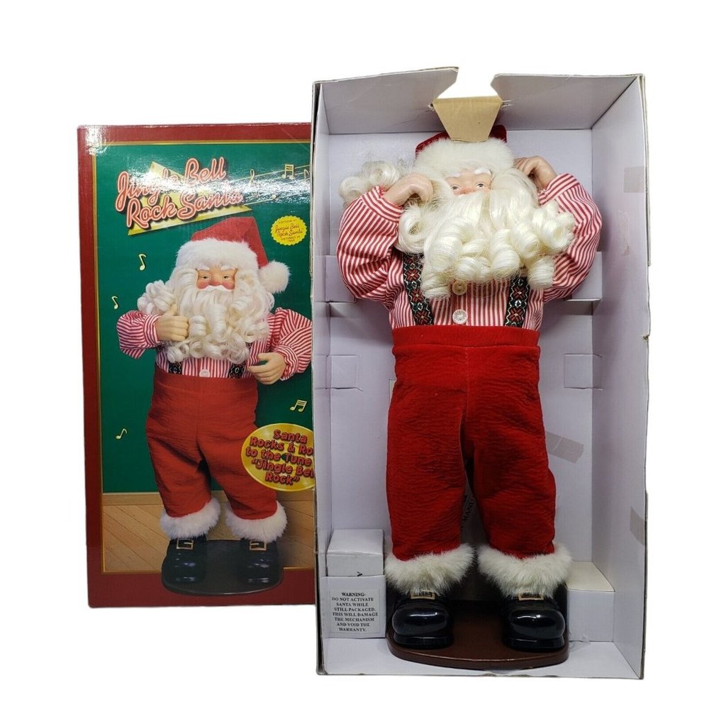 Jingle Bell Rock Santa Animated Christmas Dancing Figure 16 in VTG 1998 OPEN BOX